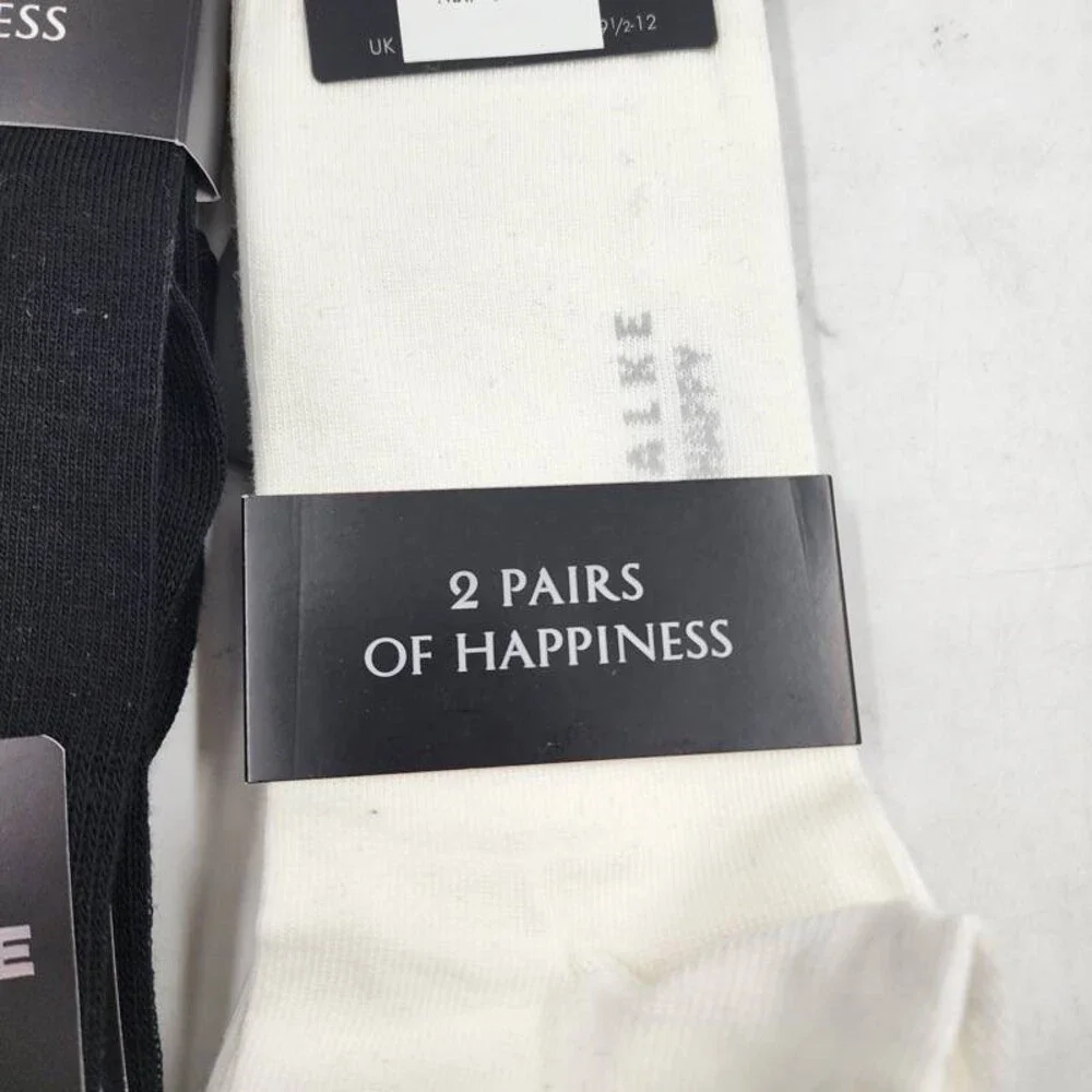 Falke 4 Pairs Happy Sneaker/Crew Socks Men's US 9.5-12/EU 43-46 Black/White
